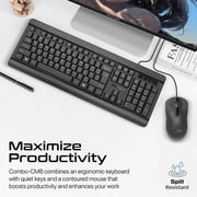 Promate Quiet Keys Wired Keyboard And Mouse Combo Black