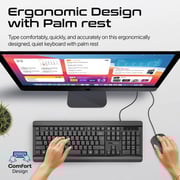 Promate Quiet Keys Wired Keyboard And Mouse Combo Black