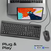 Promate Quiet Keys Wired Keyboard And Mouse Combo Black