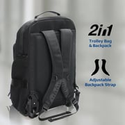 Promate 1 Pc 2-in-1 Trolley Bag And Backpack Black