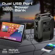 مشغل بطارية سيارة جامب ستارتر مع ضاغط هواء 150 رطلًا لكل بوصة مربعة وبلون أسود موديل PATROLPACK من بروميت