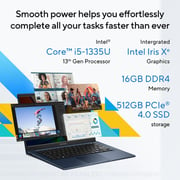 لابتوب أسوس فيفوبوك 14 2023 بمعالج إنتل كور i5-1335U الجيل 13 بشاشة 14 بوصة FHD وذاكرة SSD سعة 512GB ورام 8GB وبطاقة رسوميات إنتل UHD مشتركة وويندوز 11 هوم ولوحة مفاتيح إنجليزية عربية وبلون أزرق - إصدار الشرق الأوسط [X1404VA-EB230W]