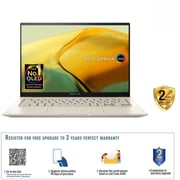 Asus Zenbook 14X OLED (2023) Ultrabook - 13th Gen / Intel Core i9-13900H / 14.5inch OLED / 1TB SSD / 16GB RAM / 4GB NVIDIA GeForce RTX 3050 Graphics / Windows 11 Home / English & Arabic Keyboard / Beige / Middle East Version - [UX3404VC-OLEDI9SG]