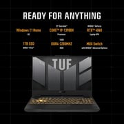Asus TUF F15 Gaming (2023) Laptop - 13th Gen / Intel Core i9-13900H / 15.6inch FHD / 1TB SSD / 16GB RAM / 8GB NVIDIA GeForce RTX 4060 Graphics / Windows 11 Home / English & Arabic Keyboard / Mecha Gray / Middle East Version - [FX507VV4-LP103W]