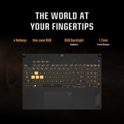 Asus TUF F15 Gaming (2023) Laptop - 13th Gen / Intel Core i9-13900H / 15.6inch FHD / 1TB SSD / 16GB RAM / 8GB NVIDIA GeForce RTX 4060 Graphics / Windows 11 Home / English & Arabic Keyboard / Mecha Gray / Middle East Version - [FX507VV4-LP103W]