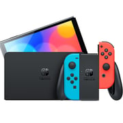 Nintendo Switch OLED 64GB Neon Blue/Red Middle East Version + Sushi Striker + DC SuperHero Girls + Starlink: Battle For Atlas