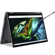Acer Aspire 5 Spin 14 2in1 Convertible (2023) Laptop- 13th Gen / Core i7-1355U / 14inch WUXGA / 1TB SSD / 16GB RAM / Shared Intel Iris Xe Graphics / Win11 Home / English & Arabic Keyboard / Grey / Middle East Version- NX.KHKEM.003