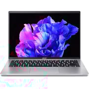 Acer Swift Go (2023) Laptop - 13th Gen / Intel Core i7-1355U / 14inch OLED / 1TB SSD / 16GB RAM / Windows 11 Home / English & Arabic Keyboard / Pure Silver / Middle East Version - [SFG14-71-74KN]