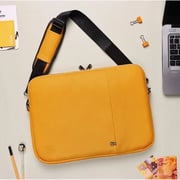 Dawenha LPT40 shoulder Leather Laptob Sleeve / two zippers / hand / 3 layers protection / mango