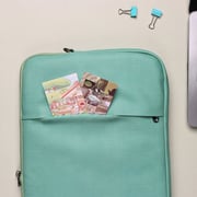 Dawenha LPT43 shoulder Leather Laptob Sleeve / two zippers / hand / 3 layers protection / Pistachio