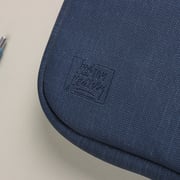 Dawenha LPT44 shoulder Leather Bag two zippers - 3 layers protection / spill-resistant / dustproof / shockproof / Navy Blue