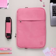 Dawenha LPT46 shoulder Leather Bag two zippers - 3 layers protection / spill-resistant / dustproof / shockproof / Pinky