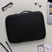 Dawenha LPT29 Hand Leather Bag two zippers - 3 layers protection / spill-resistant / dustproof / shockproof / Black