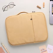 Dawenha LPT30 Hand Leather Bag two zippers - 3 layers protection / spill-resistant / dustproof / shockproof / Latte