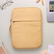 Dawenha LPT30 Hand Leather Bag two zippers - 3 layers protection / spill-resistant / dustproof / shockproof / Latte