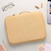 Dawenha LPT30 Hand Leather Bag two zippers - 3 layers protection / spill-resistant / dustproof / shockproof / Latte