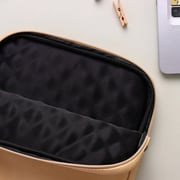 Dawenha LPT30 Hand Leather Bag two zippers - 3 layers protection / spill-resistant / dustproof / shockproof / Latte