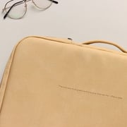 Dawenha LPT30 Hand Leather Bag two zippers - 3 layers protection / spill-resistant / dustproof / shockproof / Latte