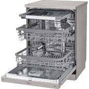 LG QuadWash Steam Dishwasher, 14 Place Settings, EasyRack Plus, Inverter Direct Drive, ThinQ, Platinum Silver