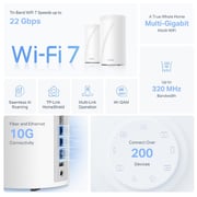 TPLink Deco BE85 BE19000 Tri-Band Whole Home Mesh WiFi 7 System (2Pack)