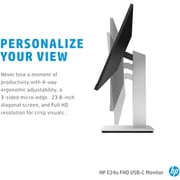 HP Elite E24U G4 189T0AA FHD Monitor 23.8inch - Middle East Version