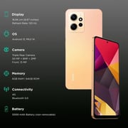 Xiaomi Redmi Note 12 256GB Sunrise Gold 4G Smartphone