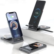 Mycandy 3-in-1 WSC-B200TR Wireless Charger Stand Black