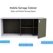 Mahmayi L Shaped Table With Storage Shelves 340x180x75cm