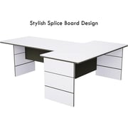 Mahmayi L Shaped Table With Storage Shelves 340x180x75cm