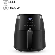 evvoli Air Fryer 4 Liter With Digital Control Panel Display, 8 Preset Programs Built-In Preheat Function 1500W - EVKA-AF4008D Black