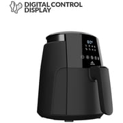 evvoli Air Fryer 4 Liter With Digital Control Panel Display, 8 Preset Programs Built-In Preheat Function 1500W - EVKA-AF4008D Black