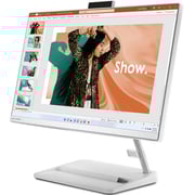 Lenovo IdeaCentre AIO 3 22IAP7 All-in-One (2022) Desktop - 12th Gen / Intel Core i5-12450H / 21.5inch FHD / 512GB SSD / 8GB RAM / Shared Intel UHD Graphics / Windows 11 Home / English & Arabic Keyboard / White / Middle East Version - [F0GG004HAX]
