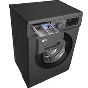 LG 8 kg Front Load Washing Machine with Direct Drive Motor, Black - F4J3TYG6J