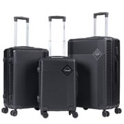 Viptour VT-T501-BK ABS Hard side 3Pcs Trolley Luggage Set Spinner Wheels with Number Lock 20/24/28 Inches Black