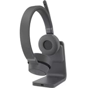 Lenovo GXD1C99241 Wireless Over Ear Headset With Charging Stand Storm Grey