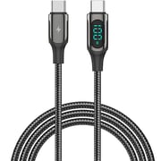 Recci Type C LED Data Sync Charging Cable 1m Black