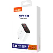 Recci Triple Output Travel Charger White