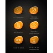 Recci Type C Data Sync Charging Cable 1.5m Orange