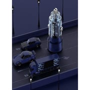 Recci Dual Output Fast Car Charger 75 Watts Transparent Blue