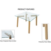 Mahmayi HYCT12-60 Modern Glass Coffee Table for Dining and Living Room, Home Furniture - Set of 2