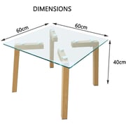 Mahmayi HYCT12-60 Modern Glass Coffee Table for Dining and Living Room, Home Furniture - Set of 2