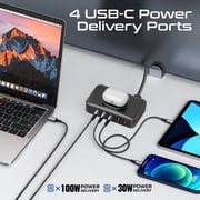 Promate 7 in 1 GaNFast Power Delivery Charging Station With Wireless Charger Black