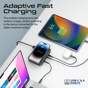 Promate 7 in 1 GaNFast Power Delivery Charging Station With Wireless Charger Black