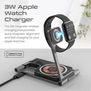 Promate 3 in 1 Ultra-Slim Foldable Wireless Charging Station Black