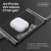 Promate 3 in 1 Ultra-Slim Foldable Wireless Charging Station Black