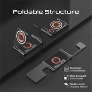 Promate 3 in 1 Ultra-Slim Foldable Wireless Charging Station Black