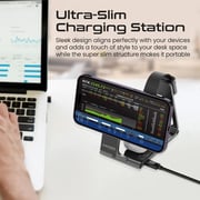 Promate 3 in 1 Ultra-Slim Foldable Wireless Charging Station Black