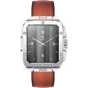 Swiss Military ALPS 2 Smartwatch Silver With Brown Leather Strap