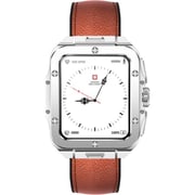 Swiss Military ALPS 2 Smartwatch Silver With Brown Leather Strap