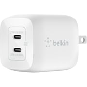 Belkin Dual USB-C GaN Wall Charger With PPS 45 Watts White